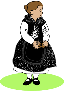 ilustración del traje típico de aldeana.