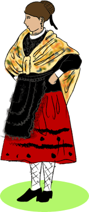 ilustración del traje típico de serrana.
